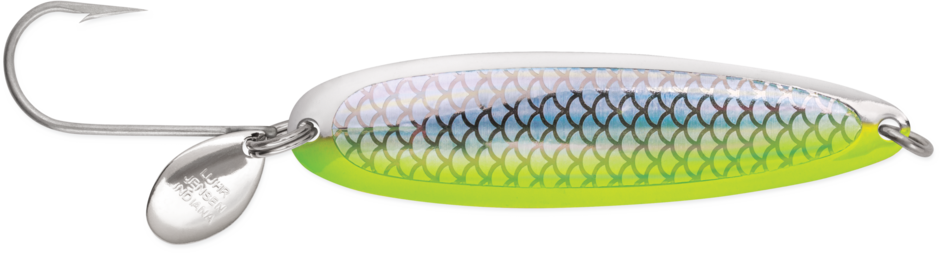 Luhr Jensen Coyote Salmon Trolling Spoon Chrome Chartreuse Reflex / 5