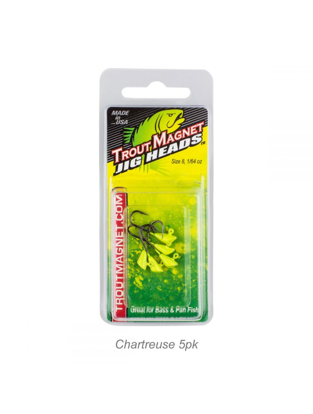 Leland Lures Trout Magnet Jig Heads - Chartreuse / 1/64 oz