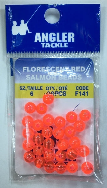 Angler Tackle Salmon Beads Fl. Red / 3