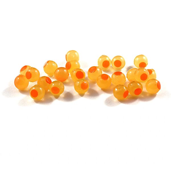 Cleardrift Embryo Soft Beads YELLOW MUSTARD-ORANGE DOT / 8MM
