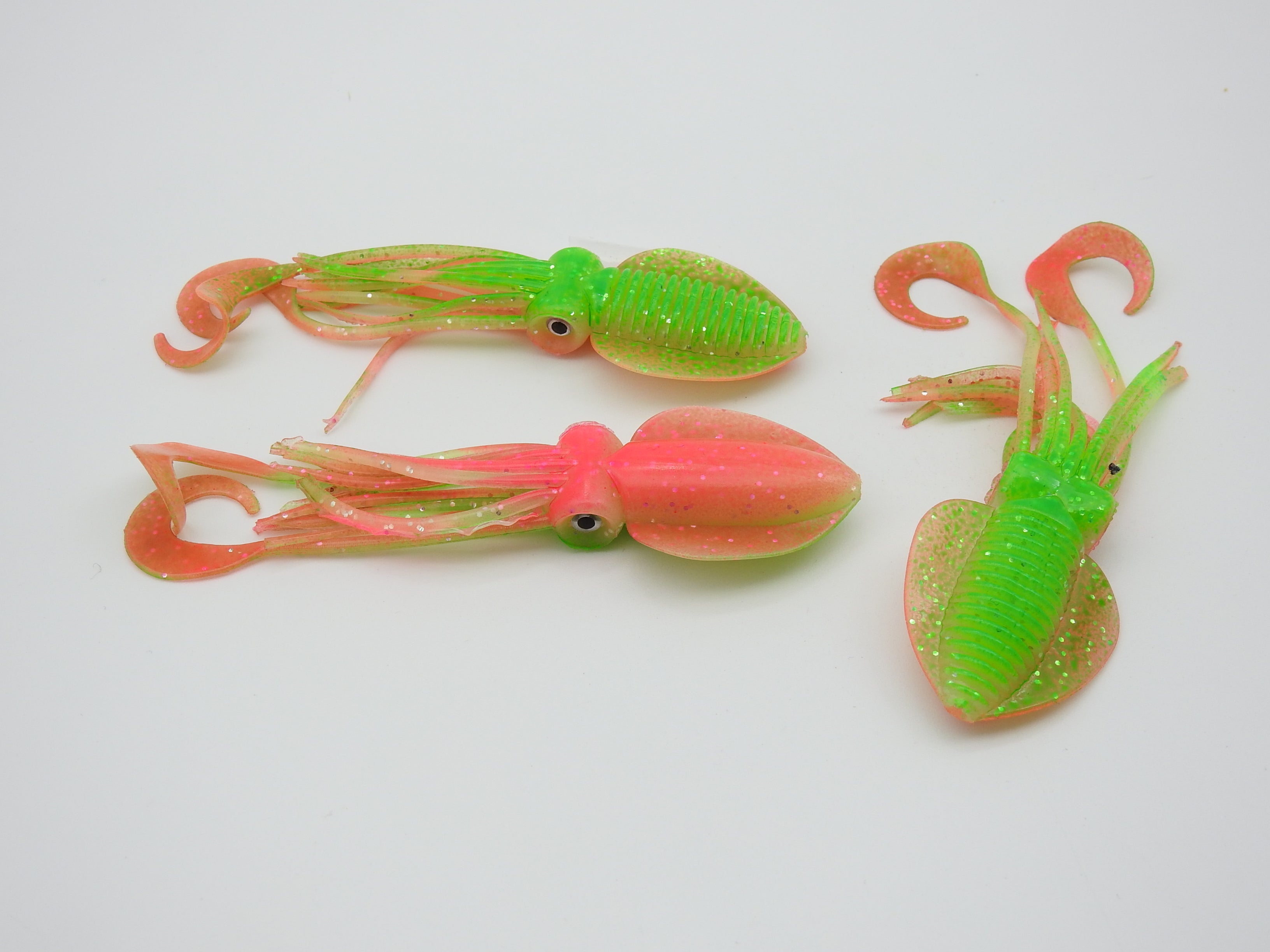 P-Line Twin Tail Squid - Green Pink Glow Glitter / 4.5