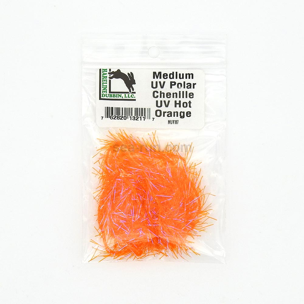 TIEMCO Fly Tying Hairline Dubbing UV Polar Chenille Original Hot Orange #187