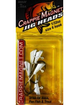 Leland Lures Crappie Magnet Jig Heads - White / 1/32 oz