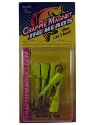 Leland Lures Crappie Magnet Jig Heads Chartreuse / 1/8 oz