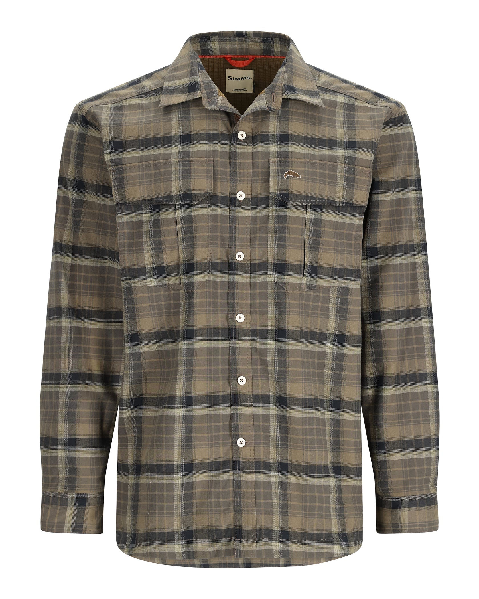 Simms ColdWeather Long Sleeve Shirt Men's Hickory Asym Ombre Plaid / L