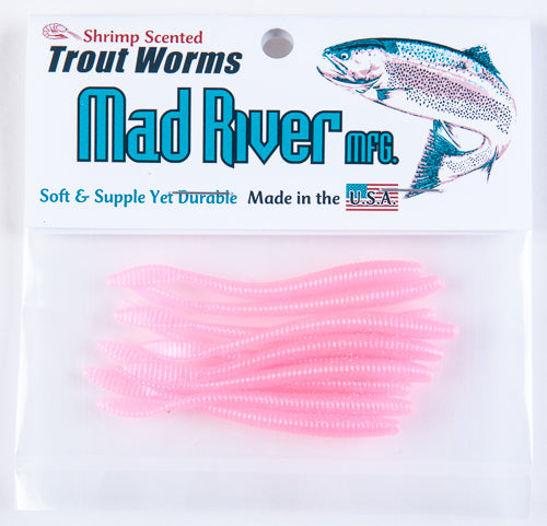 MAD RIVER TROUT WORMS 2.25inch White shad