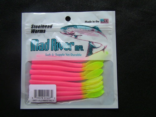 Mad River Steelhead Worms Bubble Gum / 3