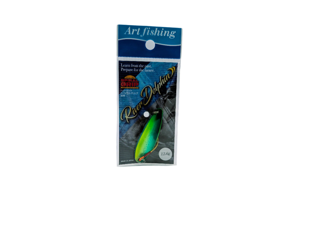 Art Fishing River Dolphin Spoon 11.1g / Chartreuse Green Nickle