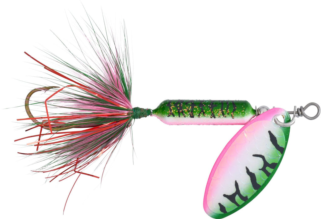 antique fishing lure spinner single hook deer hair metal body Wordens S208-bl Rooster Tail In-Line 2 1/4" 1/8 oz Available in 10 sizes and over 100 different colours Mikado Windmill Spinner Glasgow