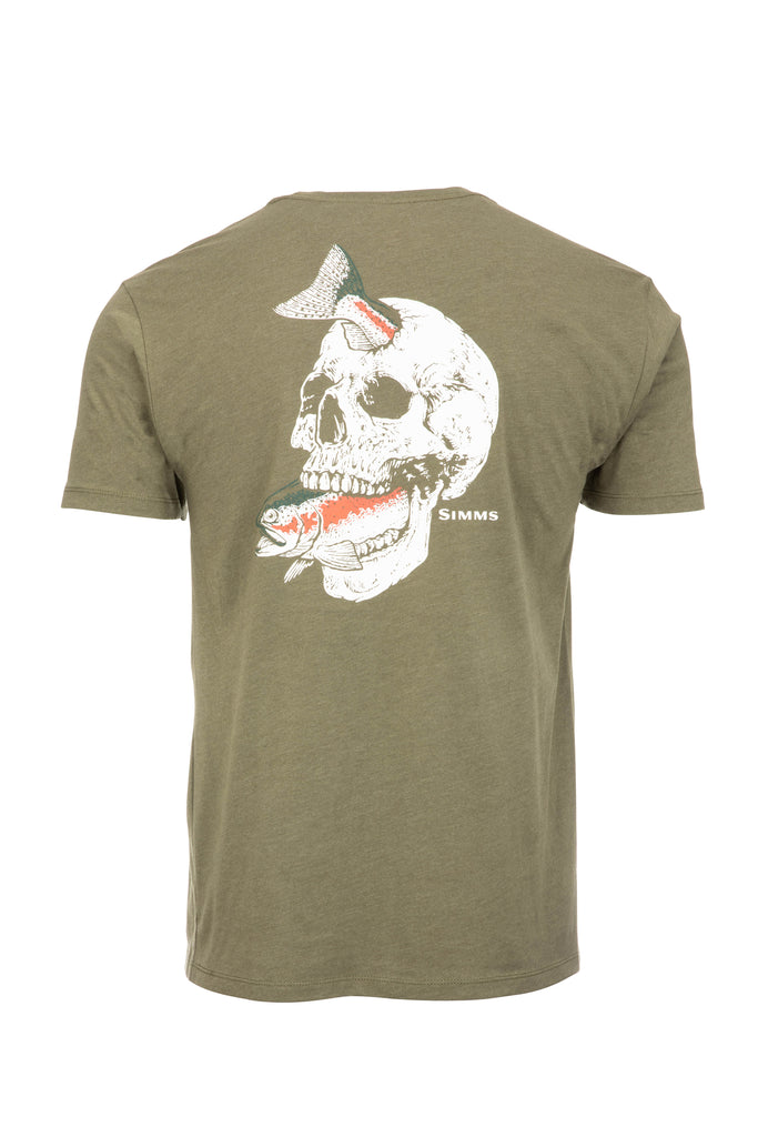 Simms M's Trout On My Mind T-Shirt, Military Heather / XXL