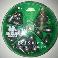 Angler Tackle Bell Sinkers Assortment