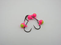 Compleat Angler Two Tone Painted Jig Heads Pink Chartreuse