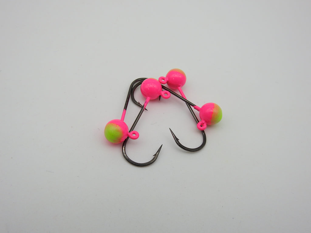 Compleat Angler Two Tone Painted Jig Heads Pink Chartreuse – Sea-Run Fly &  Tackle