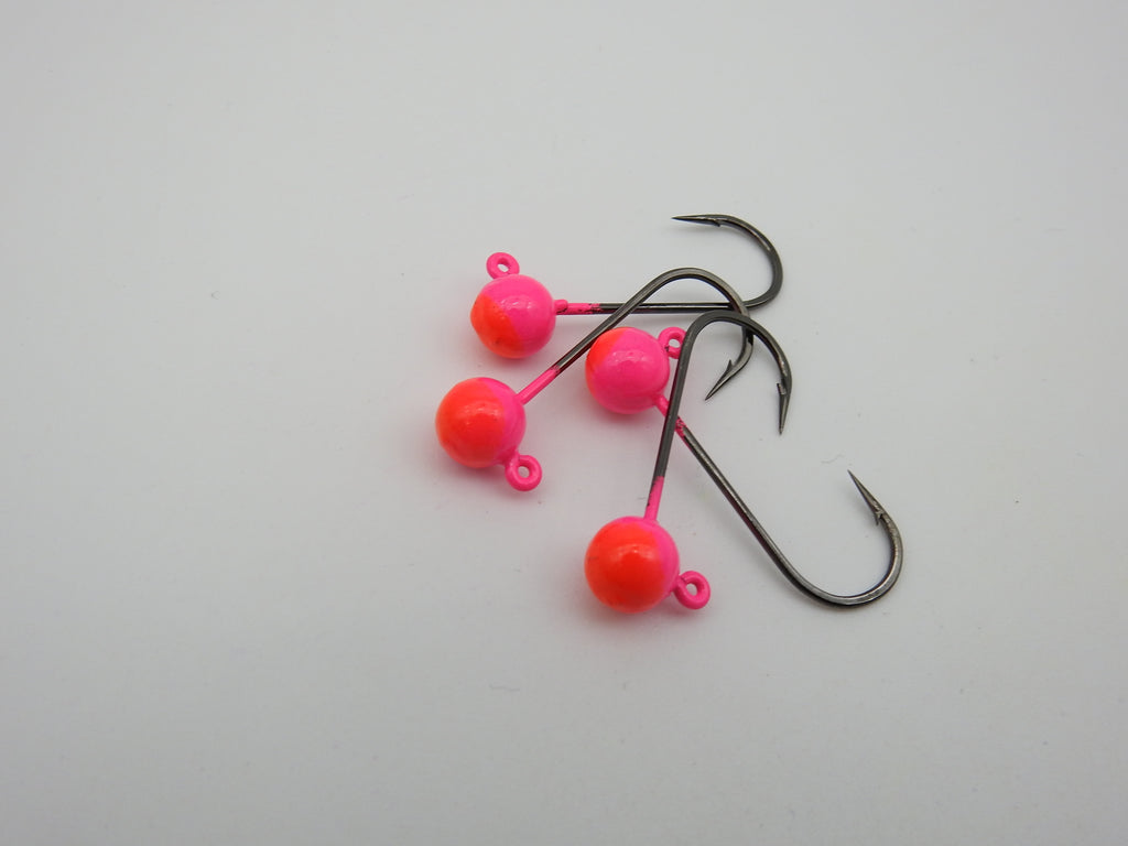 Compleat Angler Two Tone Painted Jig Heads Pink Orange – Sea-Run