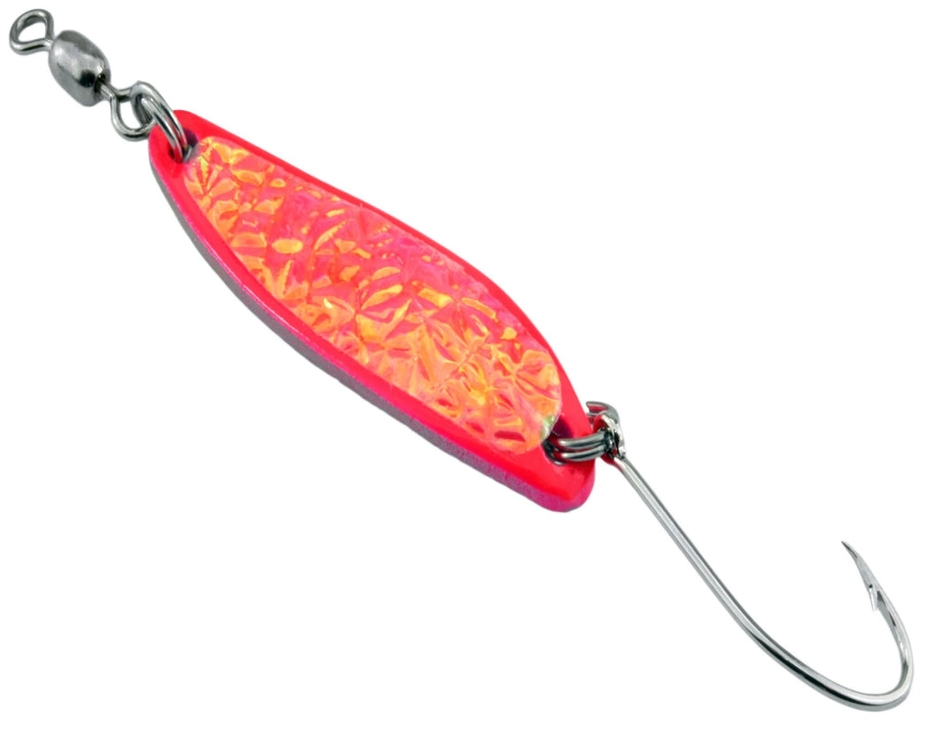 croc fishing lure Gibbs Croc Spoon Hammered Brass Fire Stripe / 3/16 oz