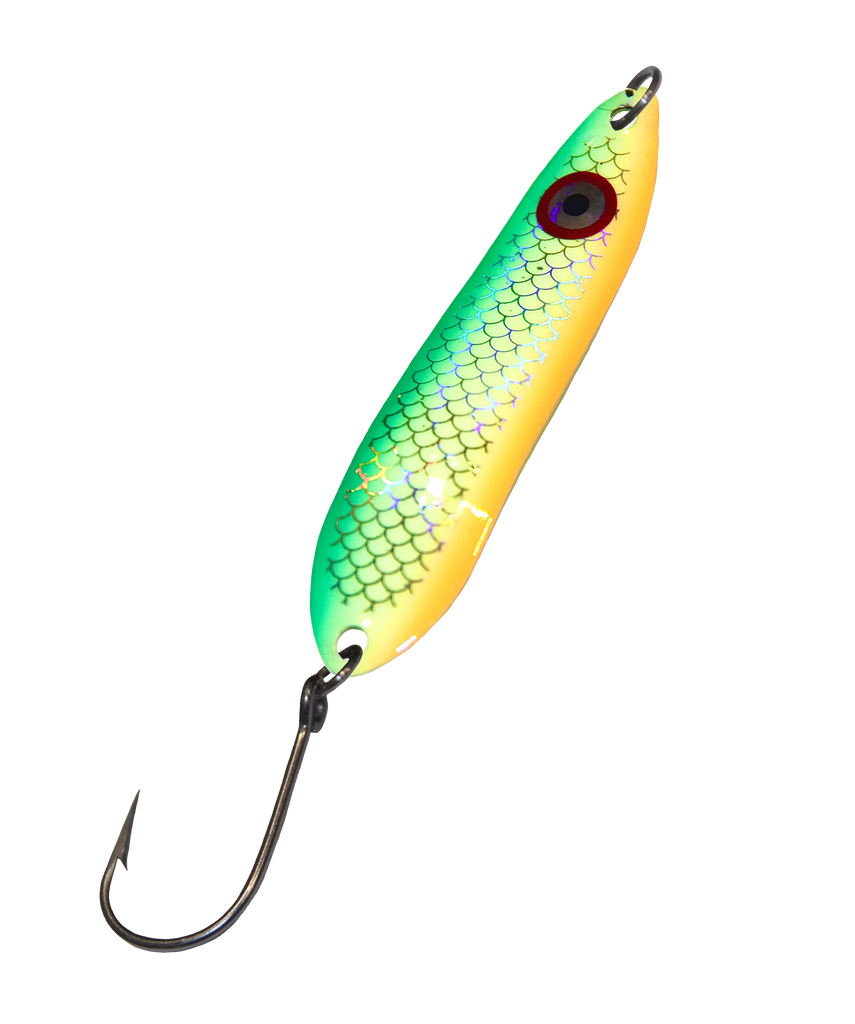 fish eye lures Lighthouse Lures Big Eye Spoons Flaming Ferrari / Mini 3"